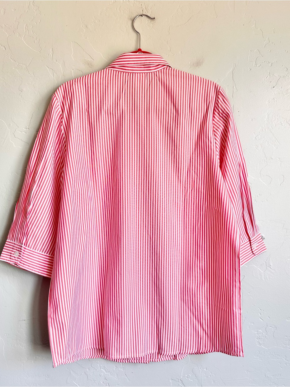 Blair Red White Striped Nautical Embroidered Lighthouse Sail Boat Button Up Med - Picture 5 of 6